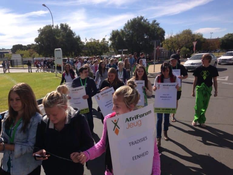 AfriForum Youth and UFS students march for student interests