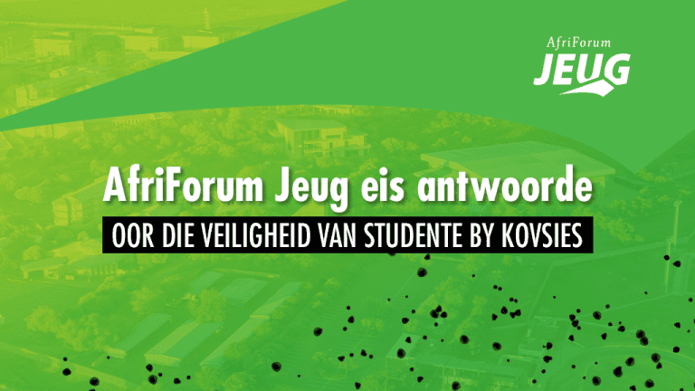 AfriForum Jeug eis antwoorde oor die veiligheid van studente by Kovsies