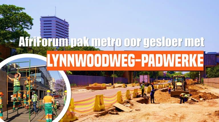 AfriForum protesteer voor Tshwane House oor gesloer met Lynnwoodweg-padwerke